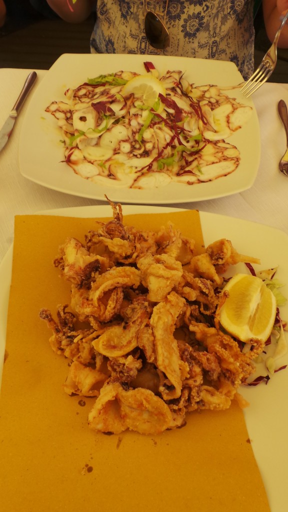 Fried Calamari and Octopus Carpaccio
