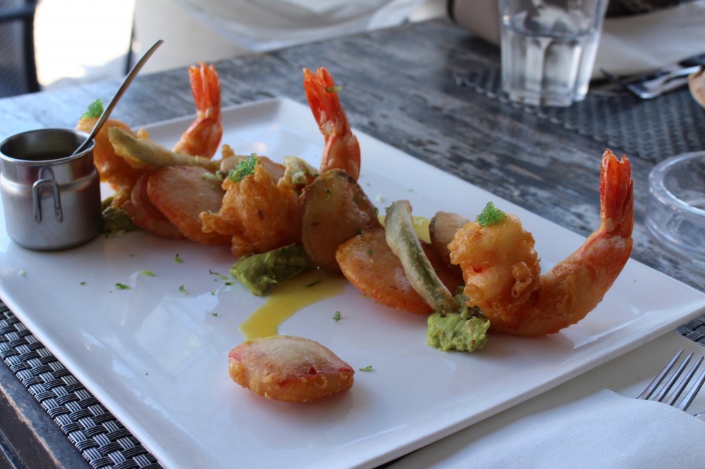 Shrimp tempura at La Note Bleu in Monaco Ville
