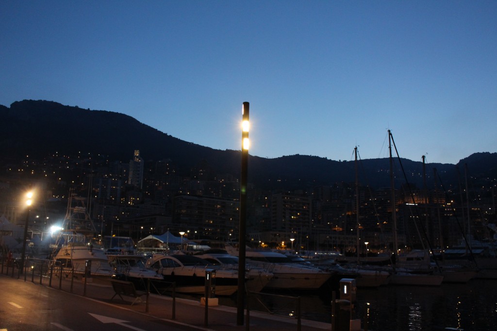 The sun setting in Monaco