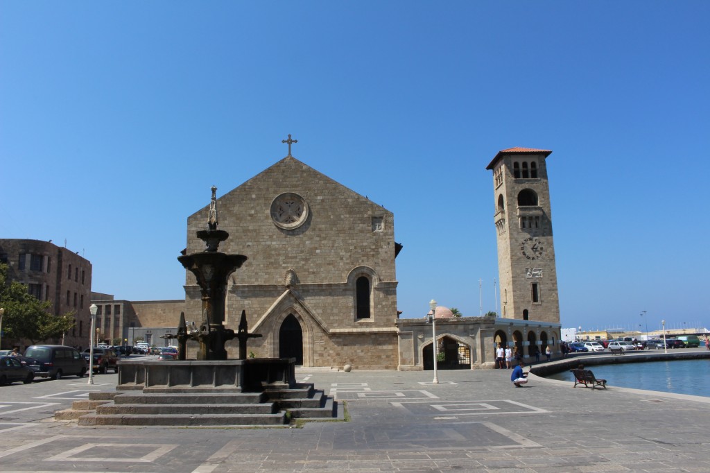 Rimini square at Mandraki harbour in Rhodes