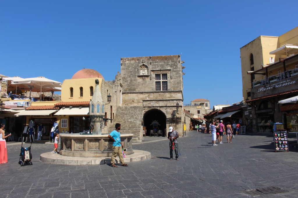 A square in the Medieval city of Rhodes.